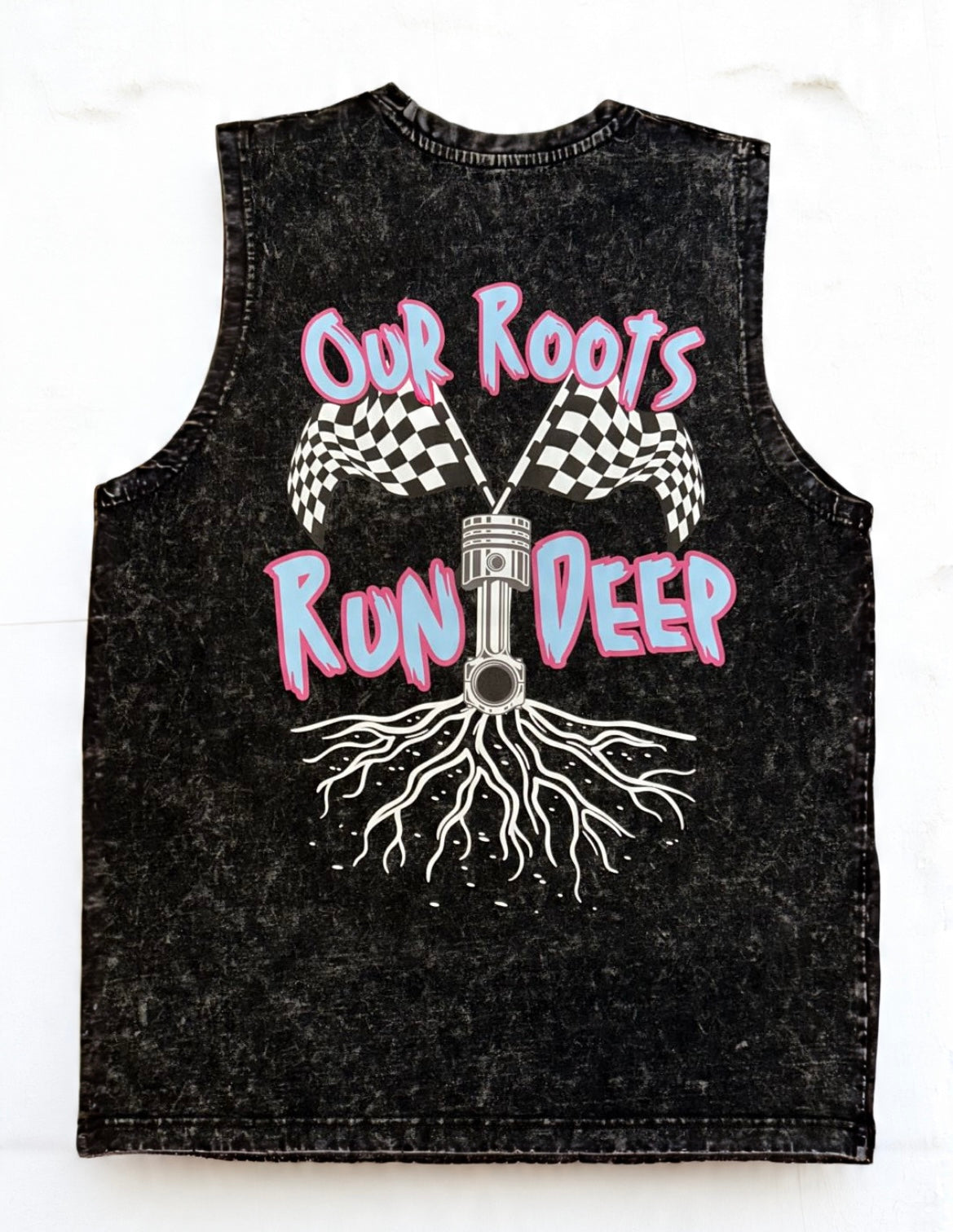 Rollin Euroz Distressed Black Stonewashed Sleeveless Shirt