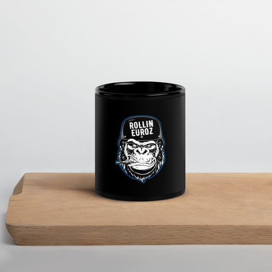 Rollin Euroz Gorilla Black Glossy Mug