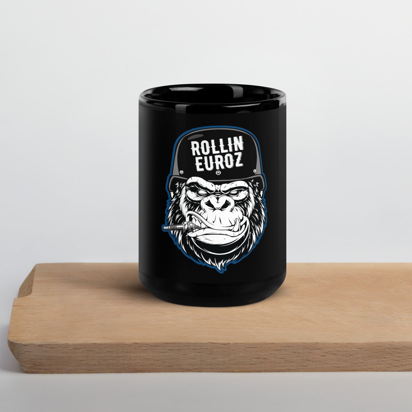 Rollin Euroz Gorilla Black Glossy Mug